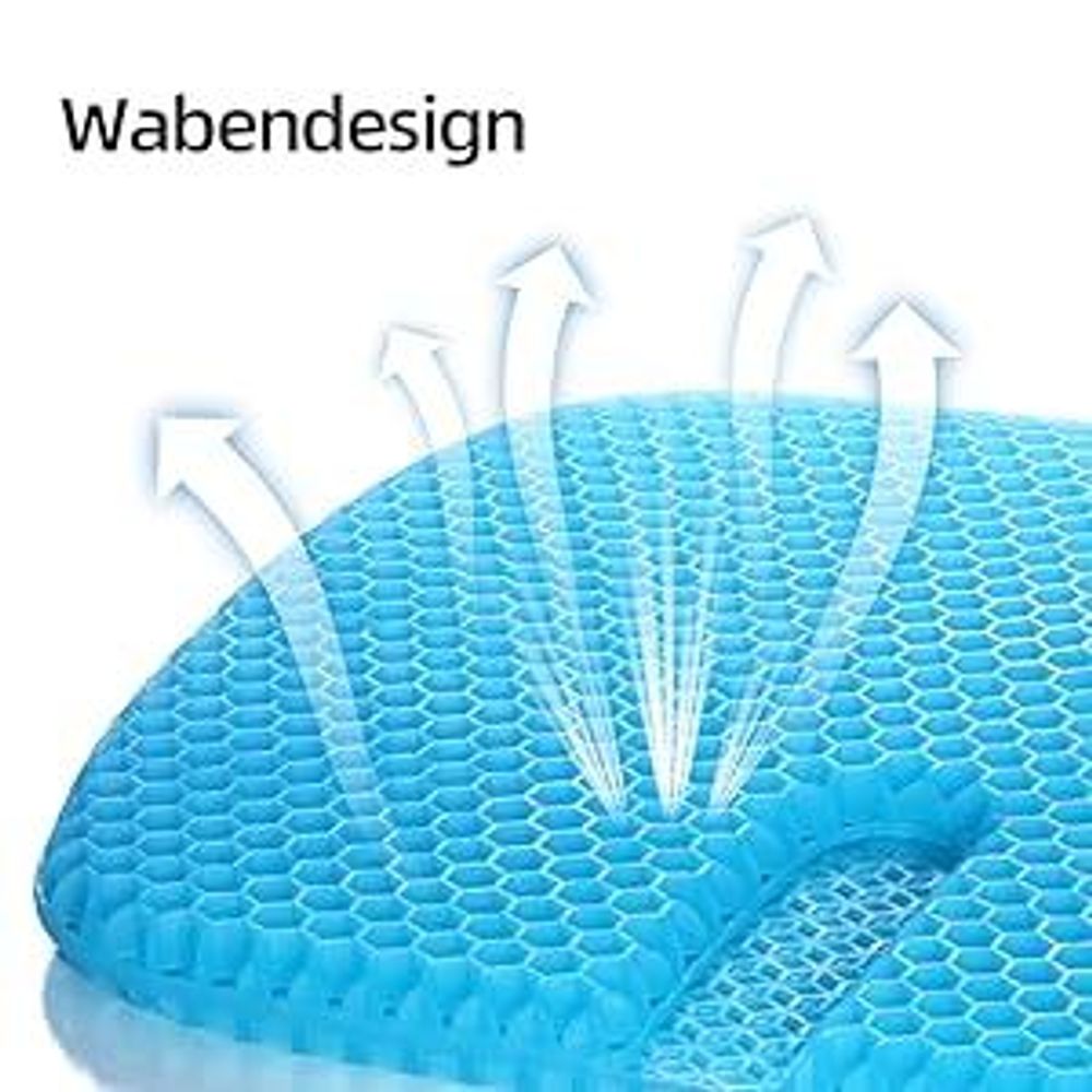 Gel Sitzkissen, Gelkissen, Orthopädisches Sitzkissen, Memory Foam Sitzkissen, Ergonomisches Sitzkissen, Linderung von Rücken- und Hüftschmerzen