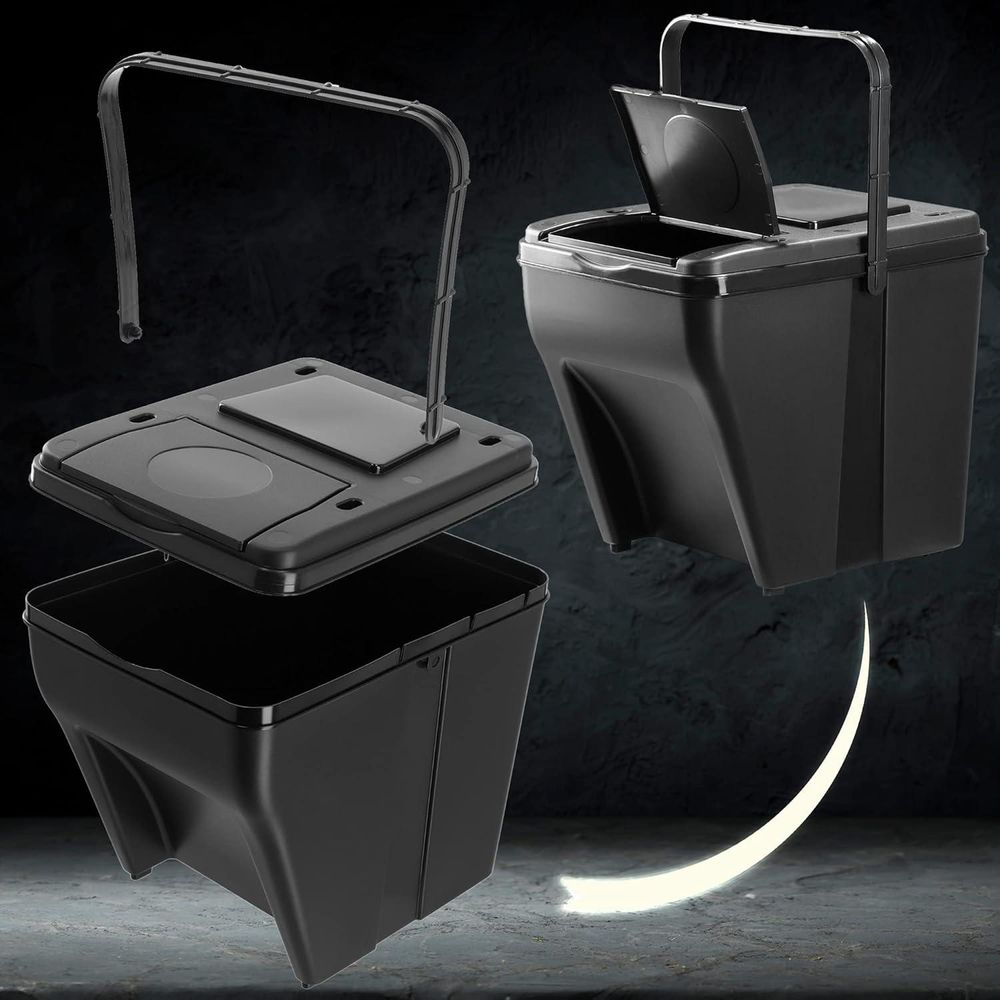 KADAX modularer Mülleimer aus Kunststoff "Arbol", Biomülleimer, Müllsortierer, Schwarz, 25L, 3 Stück