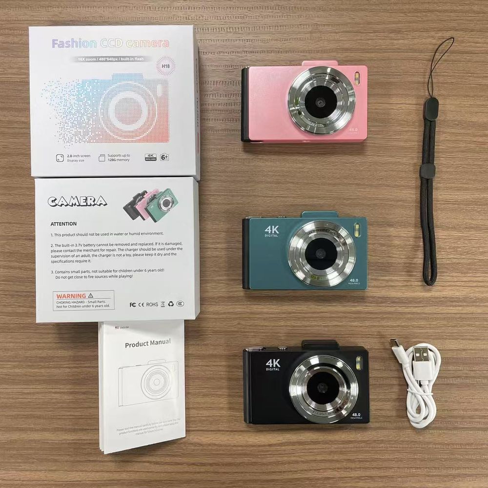 ZELURXX 64GB Retro Digitalkamera mit 48MP Dualobjektiv, 2.8" IPS Bildschirm, 16X Zoom, Autofokus, OTG & SD-Karte Unterstützung, Grün