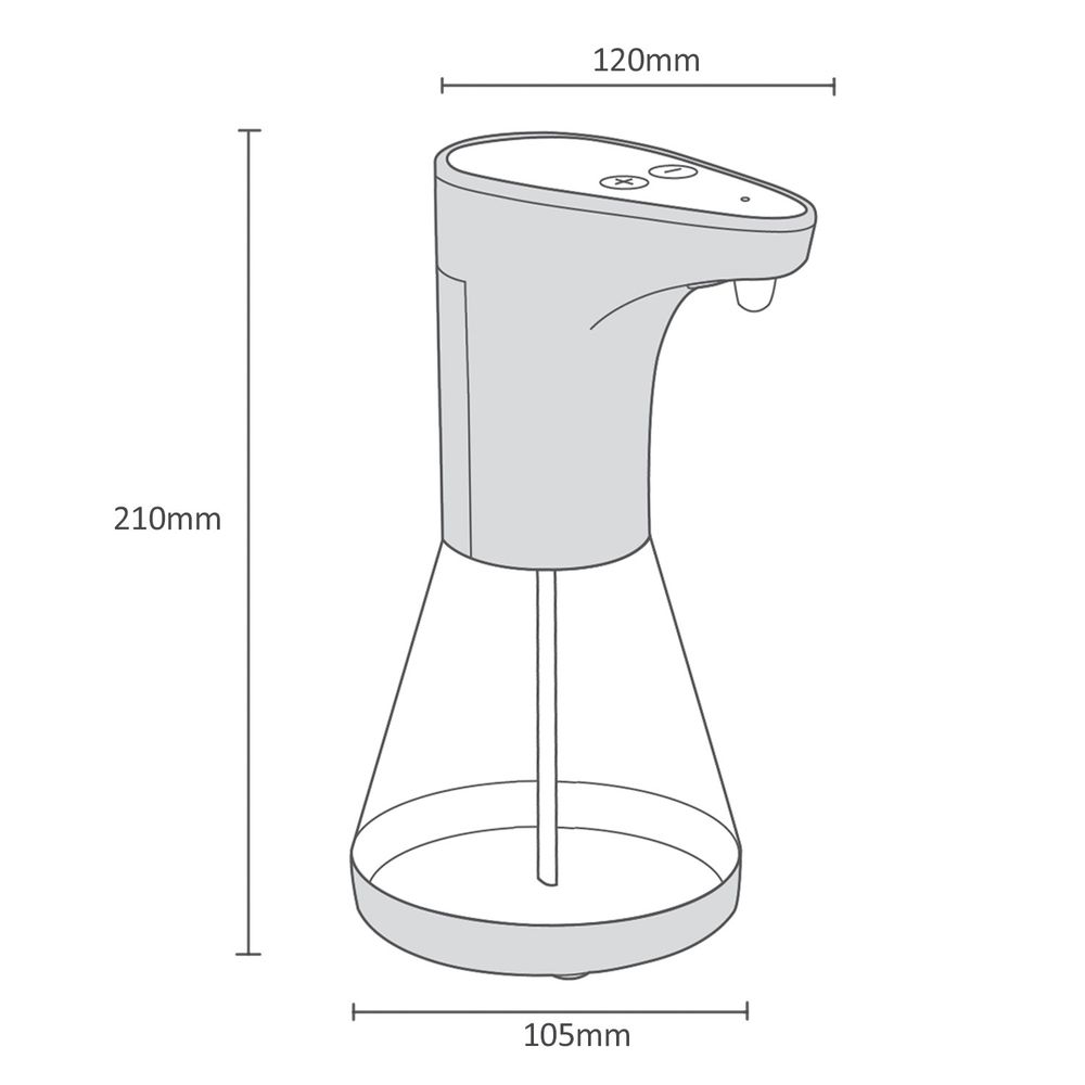Promedix automatischer Spender, Spenderbehälter für Flüssigseifen, Desinfektionsflüssigkeiten, 480ml, 4xAA PR-530 + 4x Varta Industrial LR6/AA R-06 Ba