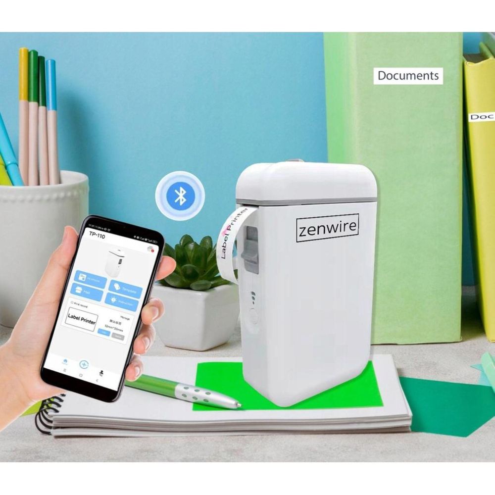 Mini drukarka - drukarka termiczna - przenośna - do etykiet i naklejek - Bluetooth USB-C