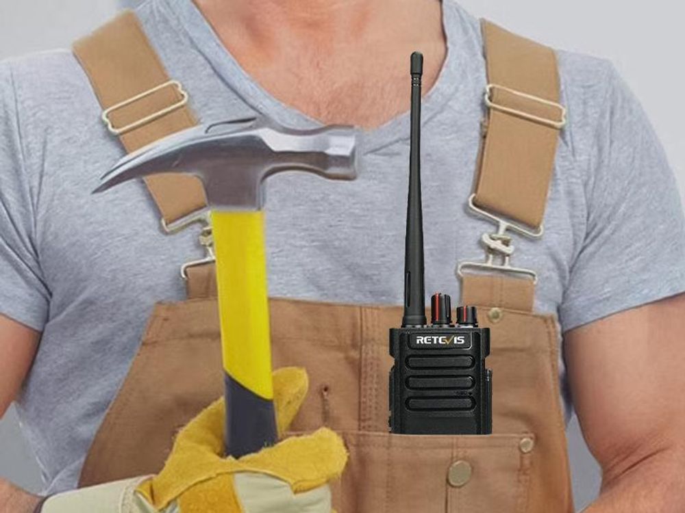 Retevis RT29 Funkgeräte set, Große Reichweite, 3200 mAh, VOX, 16 Kanäle,CTCSS/DCS, Professionelles Funkgerät für Industrie, Baustellen