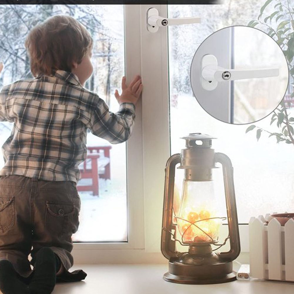 Fenstergriff Abschließbar mit Schloss Schlüssel Fensterolive Gleich Schließend Fenstergriffe Aluminium Kunststoff Weiß Fenster Griff Kindersicherung Retoo
