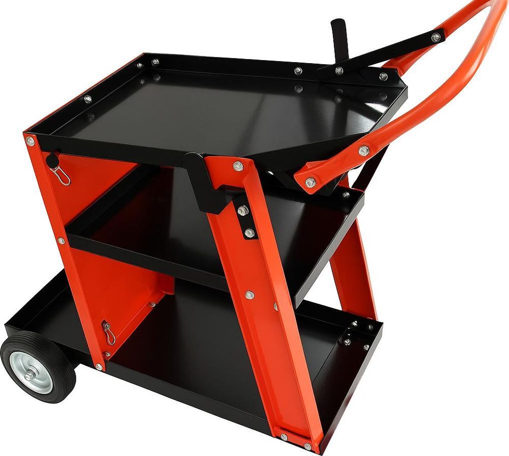 LUXTOM | Schweißwagen, 750x390x920mm, Werkstattwagen als Schweißmobil, Flaschenwagen mit 3 Ablagen