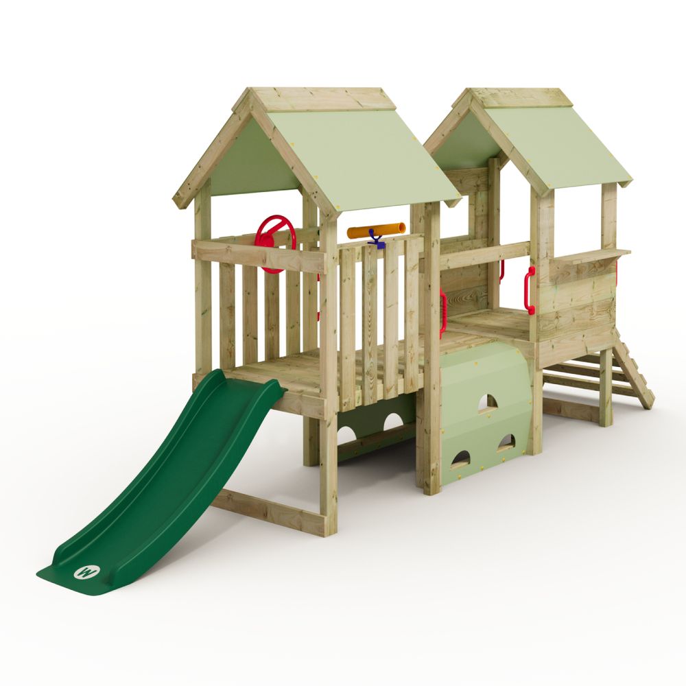 Klettergerüst für Kleinkinder Wickey My First Playground 2 mit Spieltunnel in Grün
