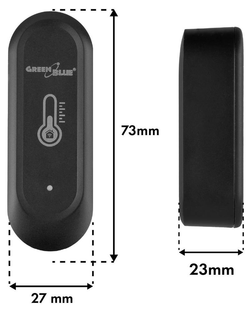 2x GreenBlue WLAN-Außensensor für Temperatur und Luftfeuchtigkeit Android/iOS 3,0 V DC LR03x2 IP65 GB741
