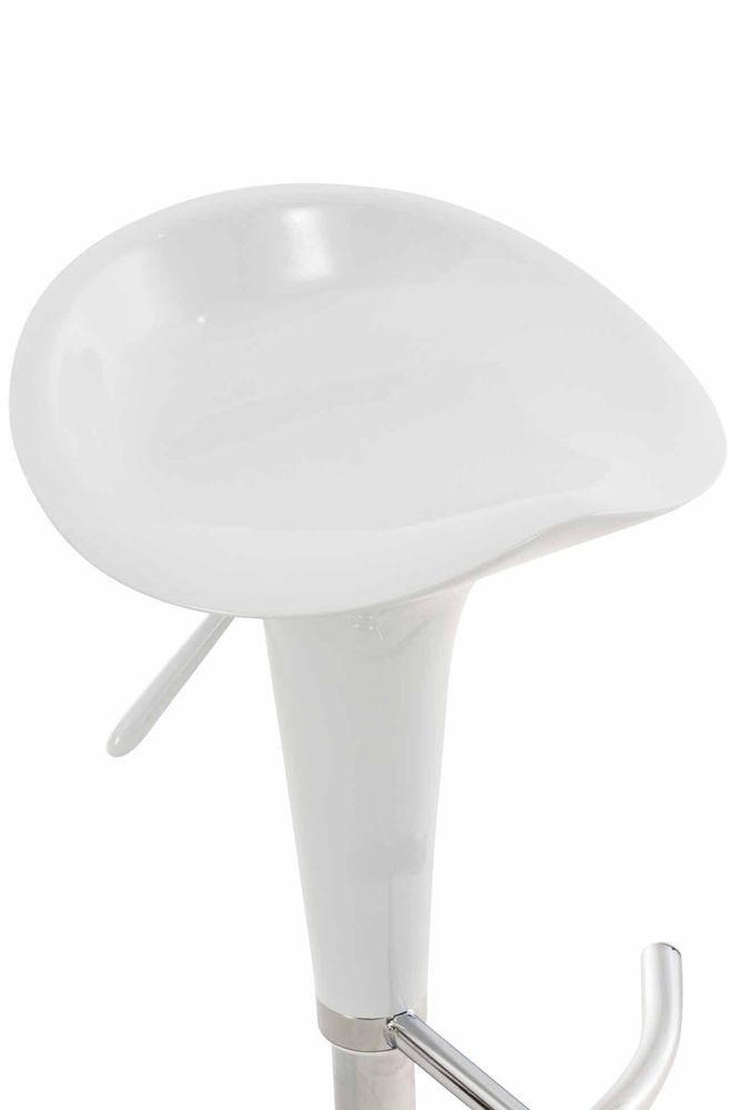 CLP Barhocker Saddle mit drehbarem Kunsttoffsitz und Fußablage weiß