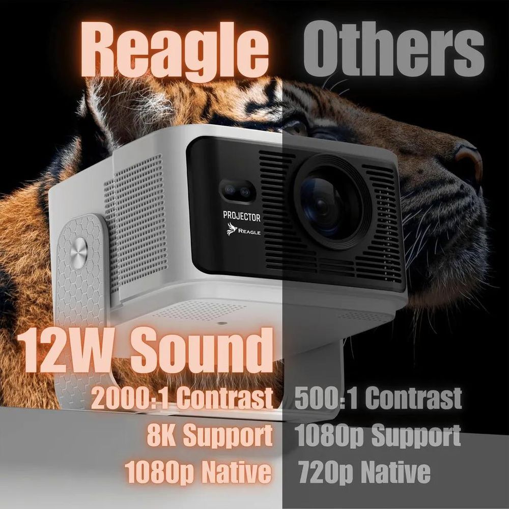 Reagle R-MOVIELUM-P41 – Full HD, 900 ANSI, Kontrast 2000 zu 1 und 12-W-Lautsprecher