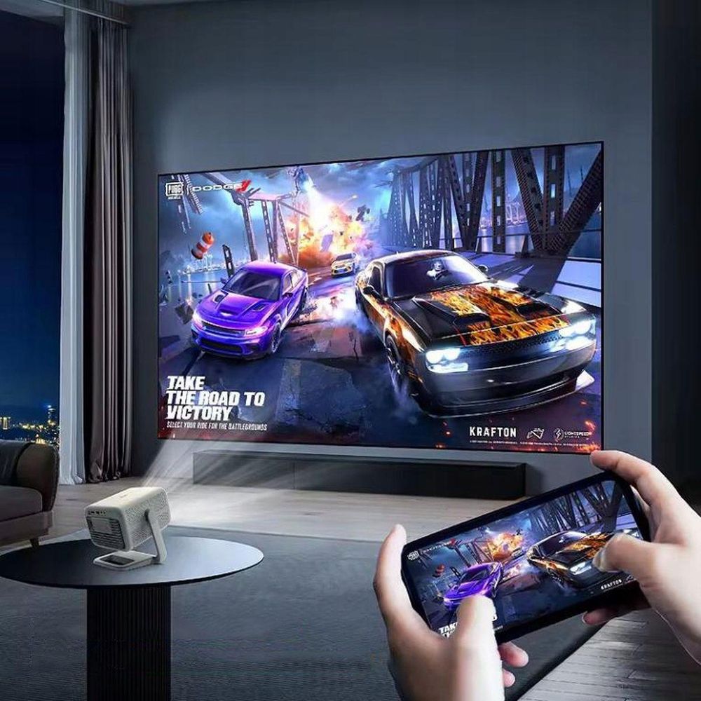 Projektor ZENWIRE z systemem Android, WiFi, Bluetooth, Full HD, obsługa 4K, 12000 lumenów, autofocus, przenośny, mini projektor do kina domowego i biura "H8"