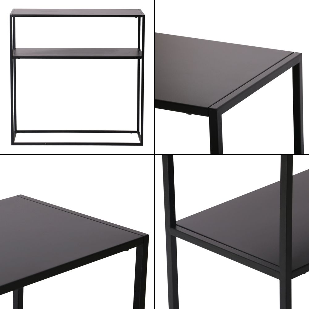 Konsolentisch 'Kuhmo' mit Metalltischplatte 80 x 80 x 30 cm Schwarz