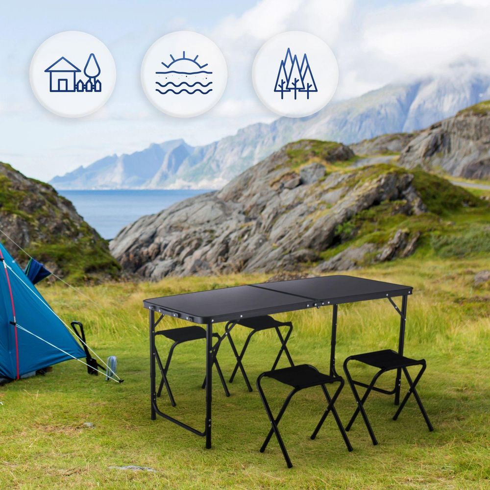 Camping-Tischset in freier Natur am See