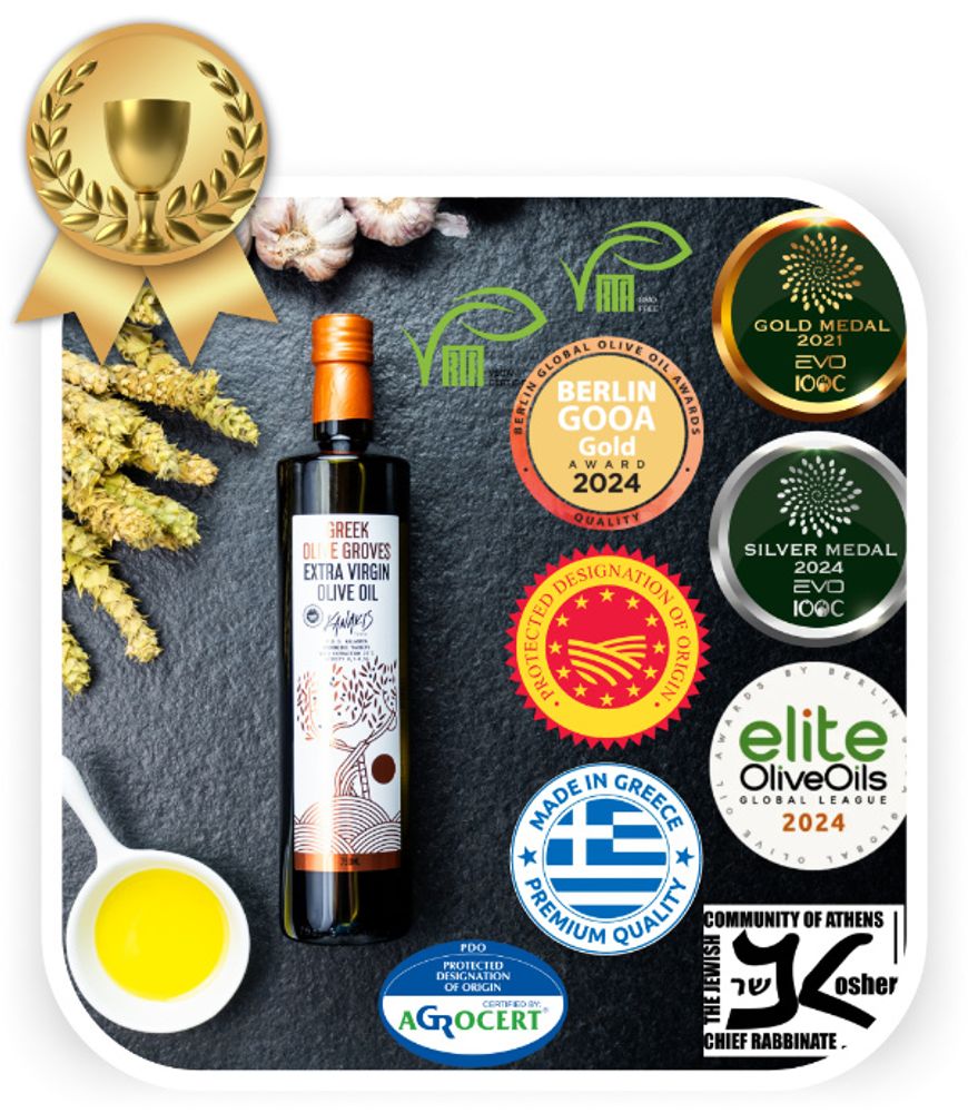Kanakis | Olivenöl 750 ML - Kaltgepresst - Fruchtiger Duft - Aus Griechenland - EV Classic - Natives Olivenöl Extra - milder Geschmack - Glasflasche