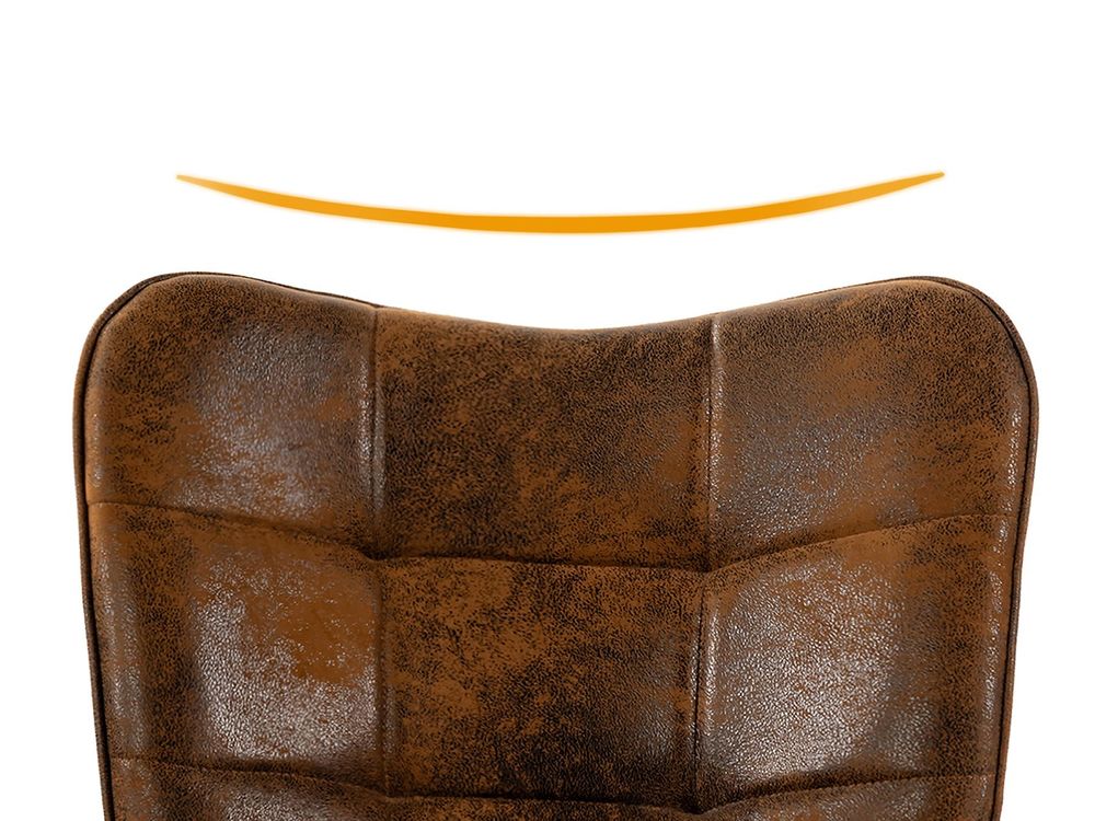 Meubles Cosy Skandinavischer Sessel mit Armlehnen in Wildleder-Optik und Ziersteppung – KANAS
