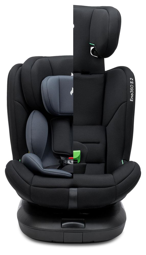 Osann Eno360 S 2 Reboarder 360 drehbar mit Isofix, Kindersitz ab 1 Jahr, 40-150 cm, mitwachsend, ab Geburt nutzbar, sicher und komfortabel - Nero