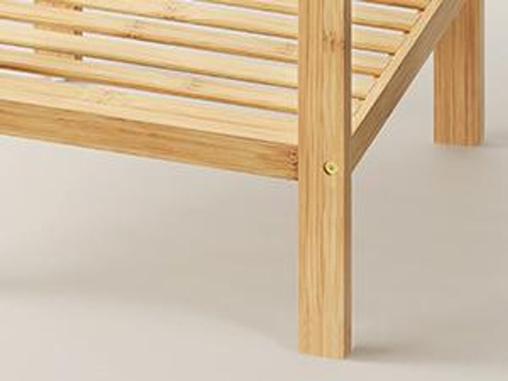 SONGMICS Bambusregal mit 3 Ebenen, Küchenregal, Standregal für Wohnzimmer, Bad, Flur, 33 x 33 x 79,5 cm, beige