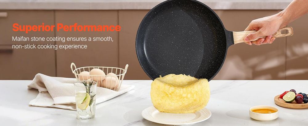 VEVOR Induktions-Kochgeschirr-Set (17-teilig) Induktionskochtöpfe zum Braten, Soßenzubereiten und Kochen in der Wohnmobilküche (Schwarz)