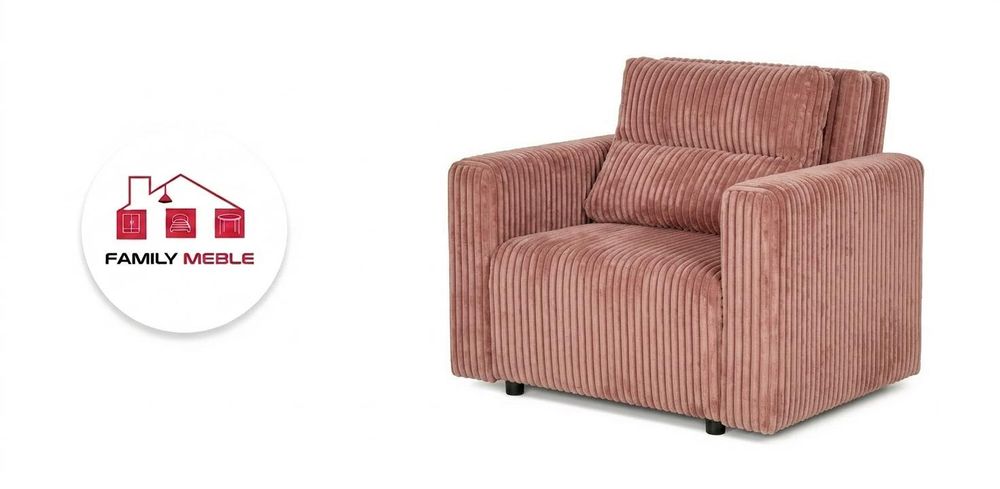 Schlafsessel KOMO Idylla – mit Bettkasten, Cord in Rosa, Family Meble