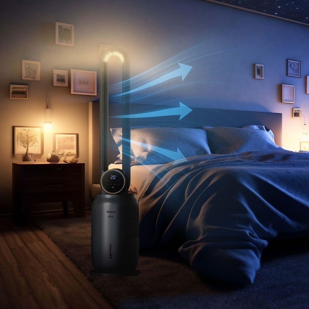 WEBBER WB1840G BEZKRÍDLOVÝ VENTILÁTOR – CHLADENIE, ZVLHČOVANIE, IONIZÁCIA 4 v 1