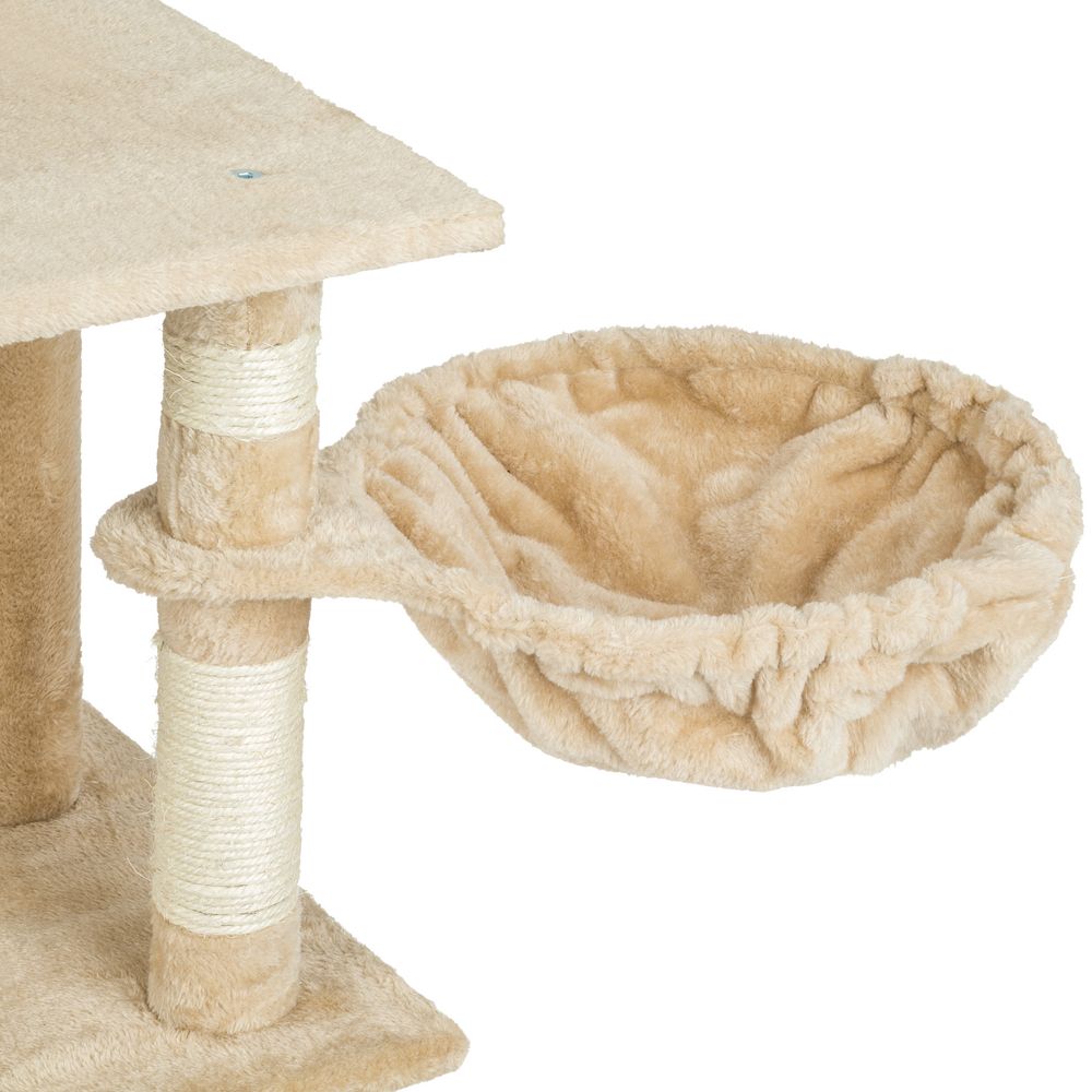 tectake® Kratzbaum Marcel 141 cm inklusive Treppe, Spielkordel und Kippschutz