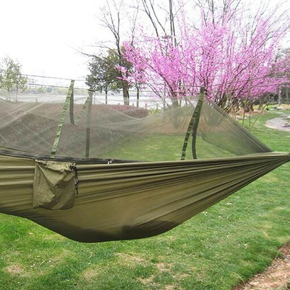 Hängematte mit Moskitonetz & Reißverschluss – Outdoor Camping Hammock, 2-Personen, ultraleicht & wasserdicht, Hohe Tragkraft, 260x140 cm – Retoo