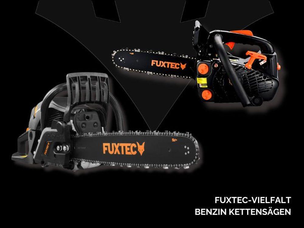 FUXTEC Benzin Kettensäge FX-KS262 - Black Edition | Schwertlänge 60cm | Schnittlänge 51cm| 5,2kg | 61,5ccm | 2-Takt | 550ml | 2,85kw