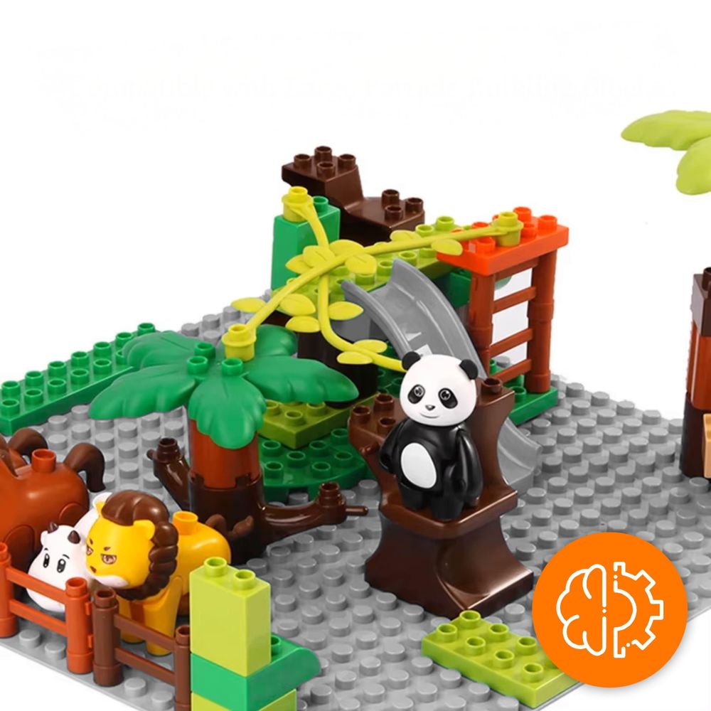 Bauplatte 16x16 große Noppen, Grundplatte kompatibel mit gängigen Bausteinen, 25,5 x 25,5 cm, EVI KIDS, Hellgrau