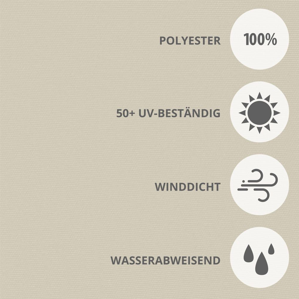 Senkrechtmarkise Balkon 160x250cm Markise mit Kassette Sichtschutz Outdoor Anthrazit Beige paramondo Senkrechtmarkise 2000
