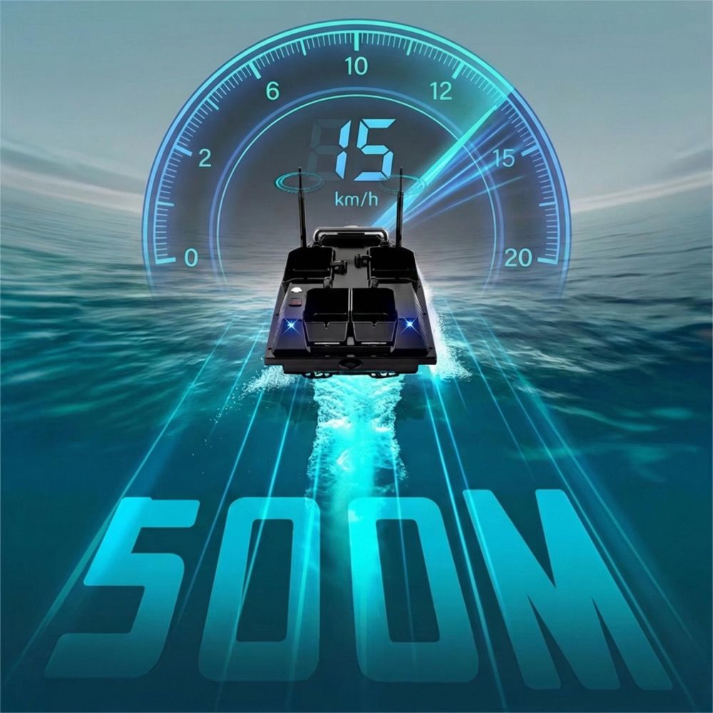 Łódka Zanętowa GOMEDIA V803 GPS 4 Podajniki 3kg Pilot 500m 15km/h 2 Baterie