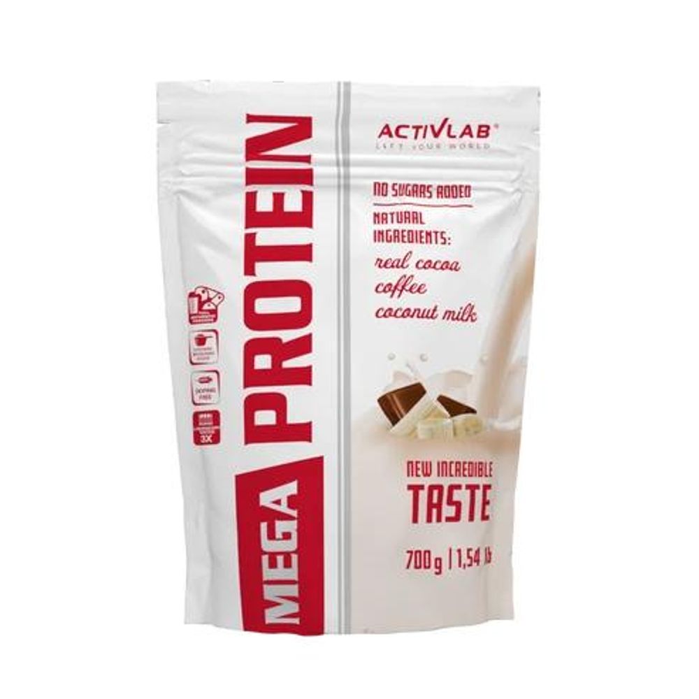 Activlab Mega PROtein 700 g, Banane-Schokolade, 70% Protein, Whey WPC + Kreatin, Taurin & L-Glutamin, 21 Portionen