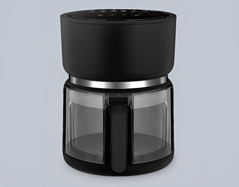 4Swiss Heißluftfritteuse ABB-G24 Pure Glass 3L Weiß Air Fryer mit Glasschublade, 1200W, Touchscreen, fettfrei, energiesparend, spülmaschinengeeignet