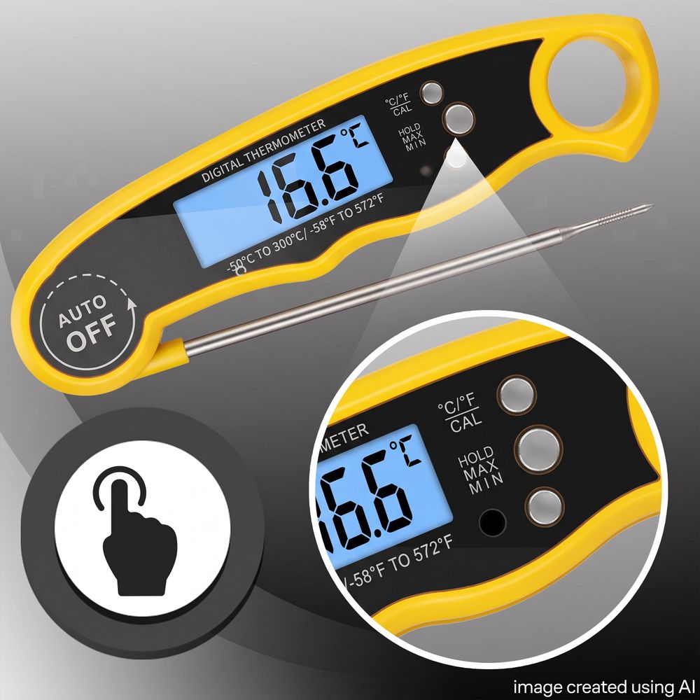 Digitales Küchenthermometer Braten BBQ Koch Thermometer Haushaltsthermometer Küche Universales Kochthermometer Fleischthermometer Fleisch Ofen Retoo