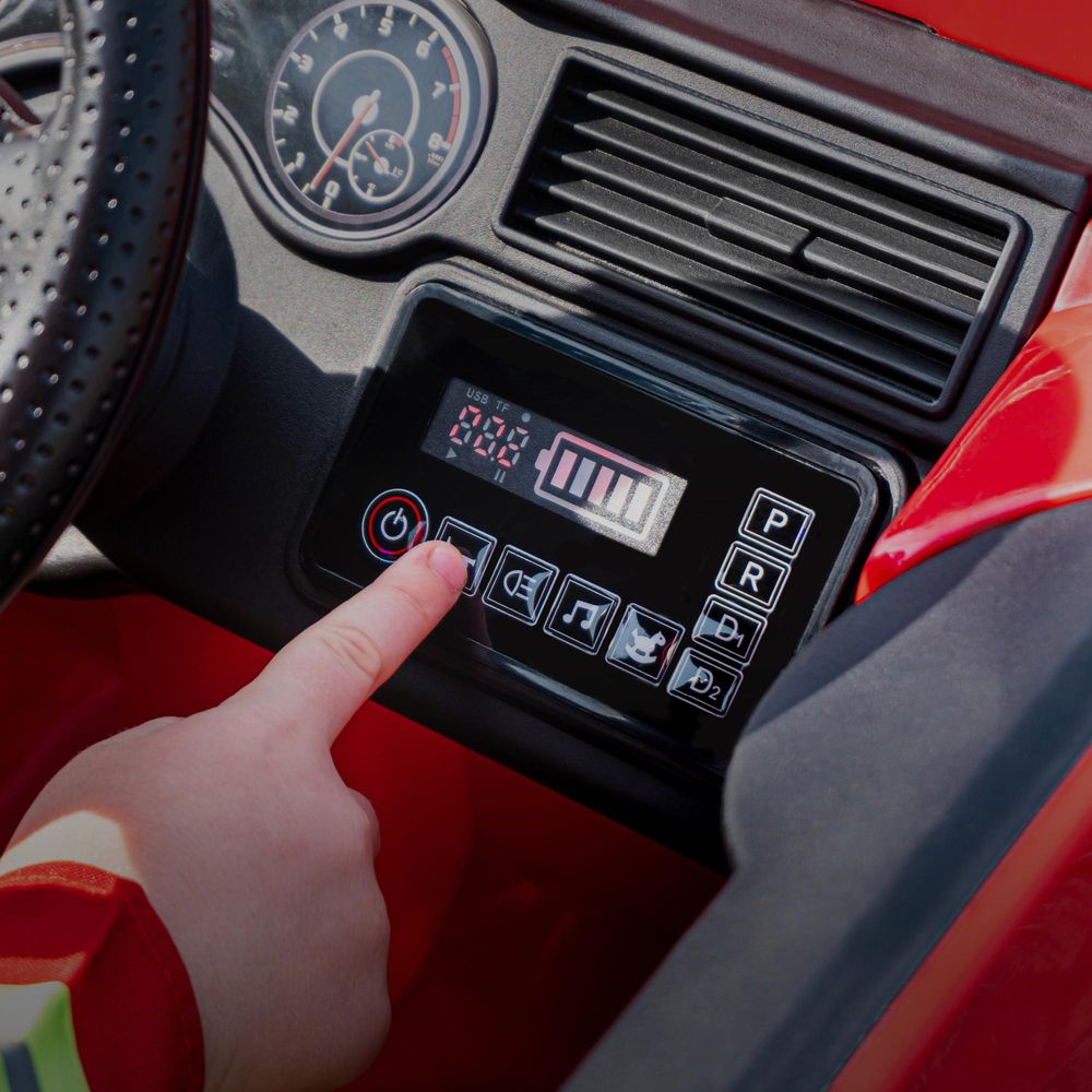 Actionbikes Motors Elektro Feuerwehr Auto| Feuerwehrauto Kinderauto - Bremsautomatik - Kinder Fahrzeug - Sirene & Blaulicht - Bluetooth - ab 3 Jahre