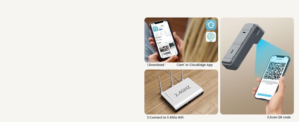 2K Video-Türklingel mit Kamera Kabellos, IP66 Wasserdicht, Intelligente AI Bewegungserkennung, Nachtsicht, Keine Abokosten 64GB
