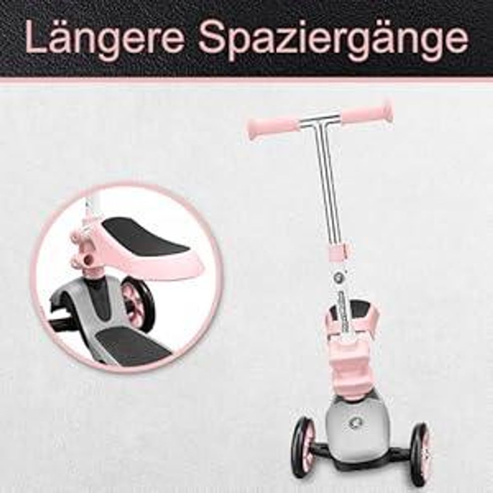 Multifunktionaler 3in1 Roller für Kleinkinder, ab 1 Jahr, Rosa
