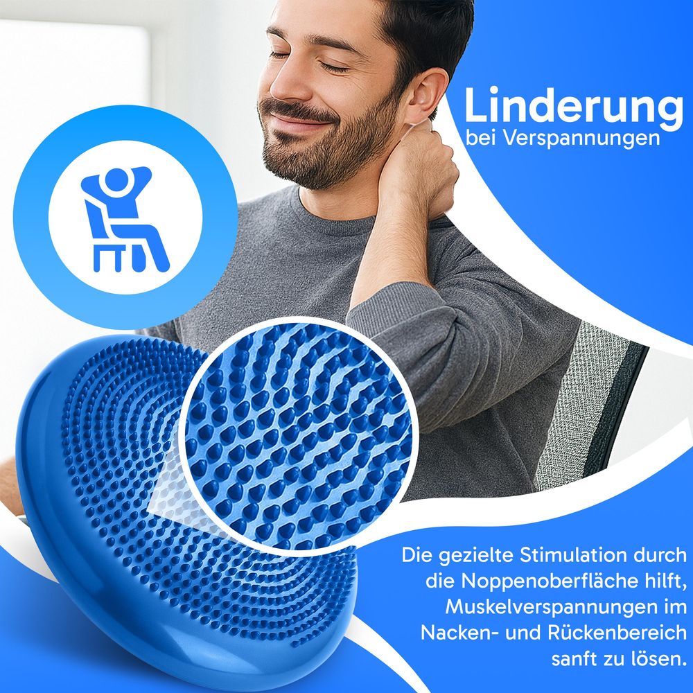Ballsitzkissen Balancekissen 34cm Durchmesser Orthopädisches SitzBalancekissen Luftkissen Balance-Kissen Balance Pad Kissen Yoga Retoo