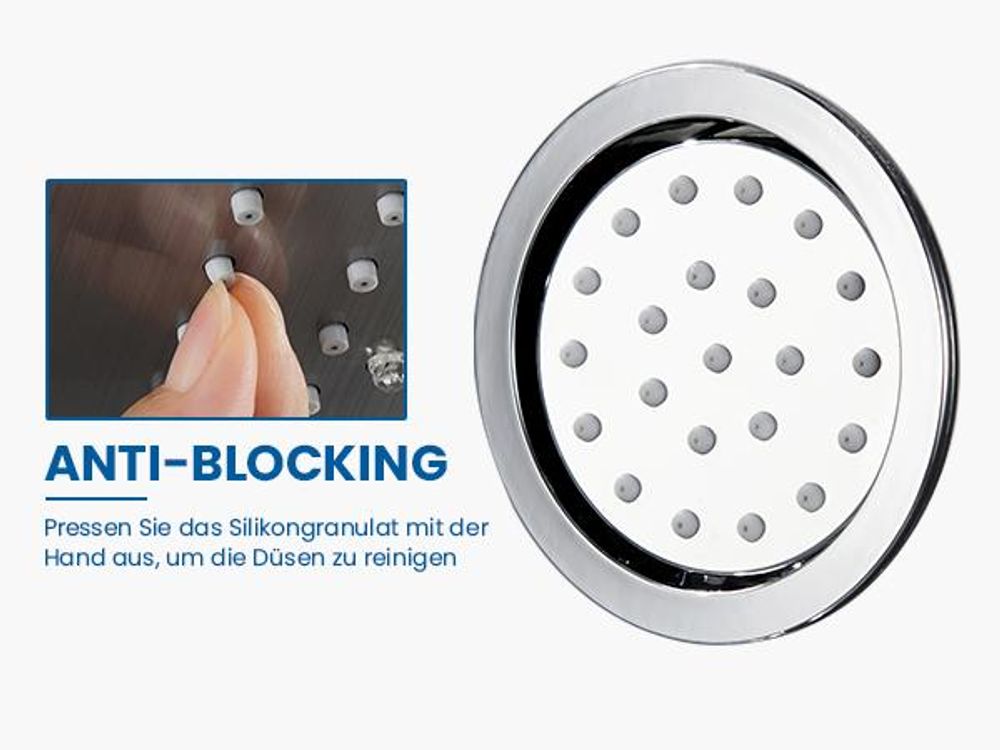 Auralum LED Duschpaneel Regendusche ohne Armatur, Edelstahl Duschset mit Handbrause und Wassertemperatur-Display