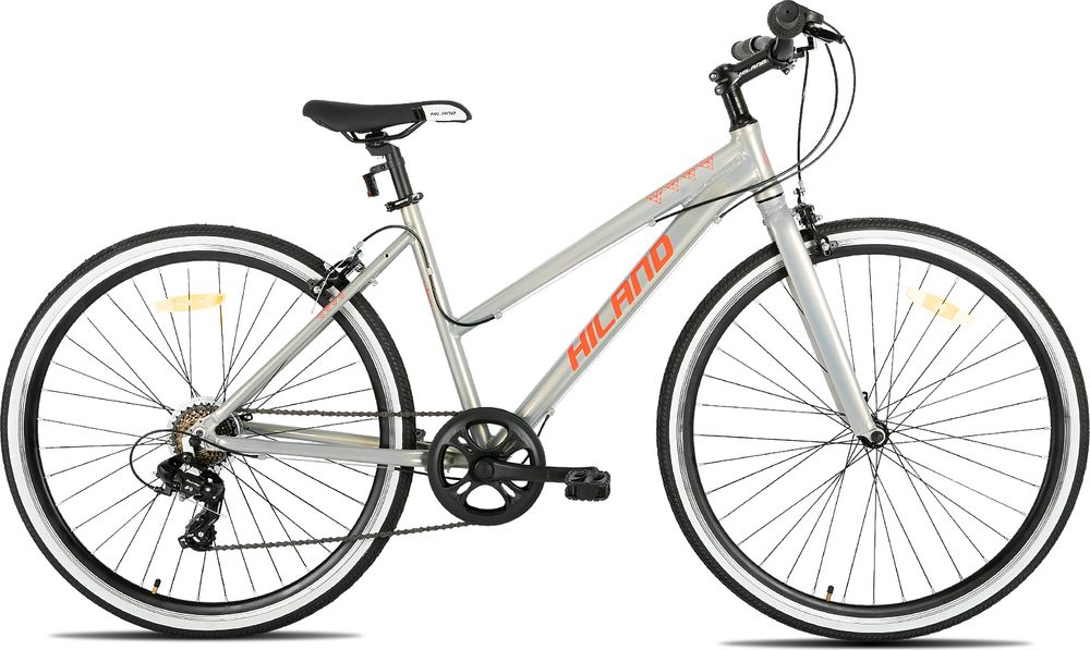 Hiland 700c Cityrad Damenrad Shimano 7 Gang Hybrid Fahrrad Pendlerfahrrad für Frauen 28 Zoll Trekkingrad,Blau