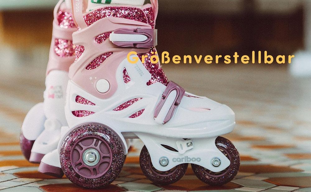 Einstellbare Größe Kinder-Inlineskates Inliner Cariboo Ballerina LED-Räde Rosa - S