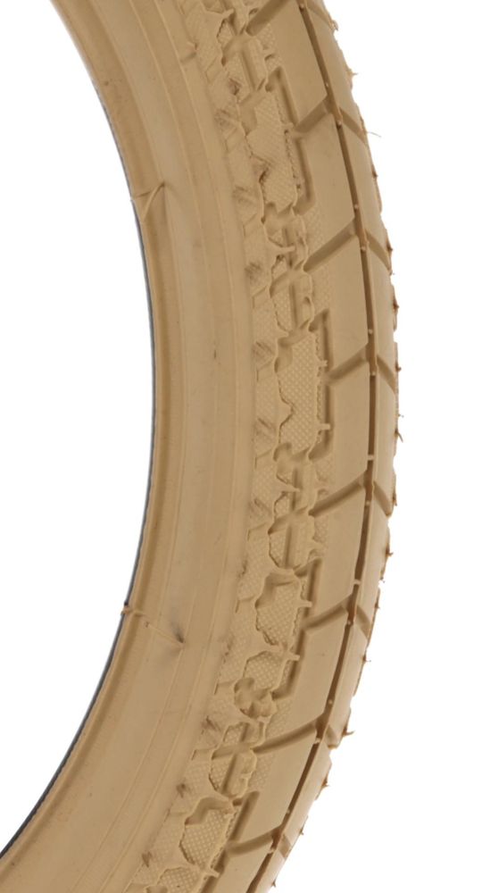 Detail van het profiel van de beige kinderfietsband