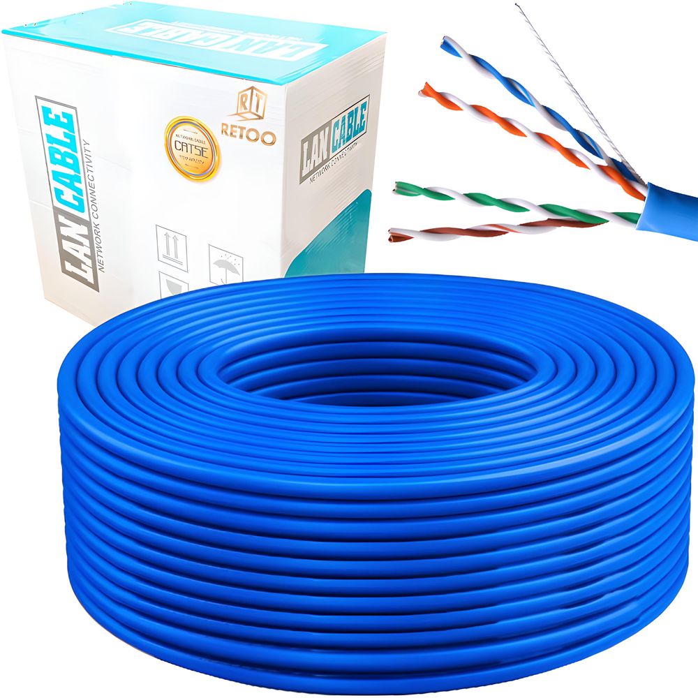 300m Netzwerkkabel CAT 5E Kabel LAN Ethernet RJ45 Patchkabel Stecker Rohkabel DSL Netzwerk Gigabit Gbit S/FTP Ethernetkabel Switch Modem Repeater Reto