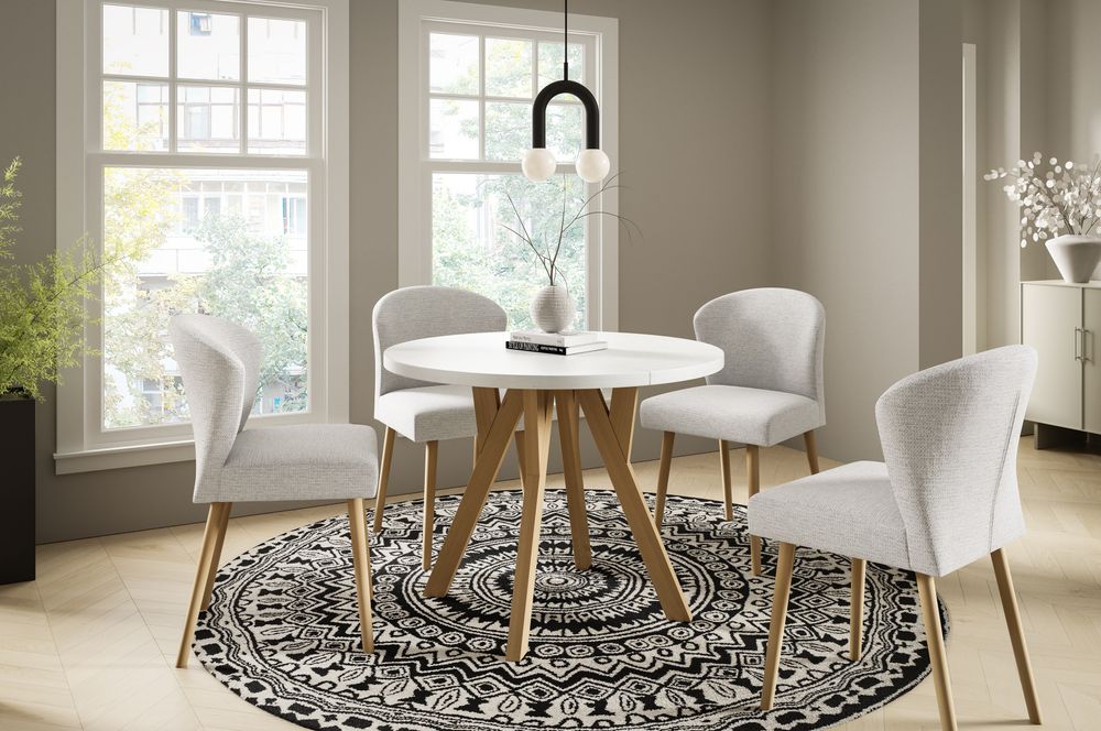 Masseno ESSTISCH FABIO 100 cm - 140 cm / 100 cm x 77 cm Ausziehbar Rundtisch, Esszimmertisch, Küchentisch, Modern Design