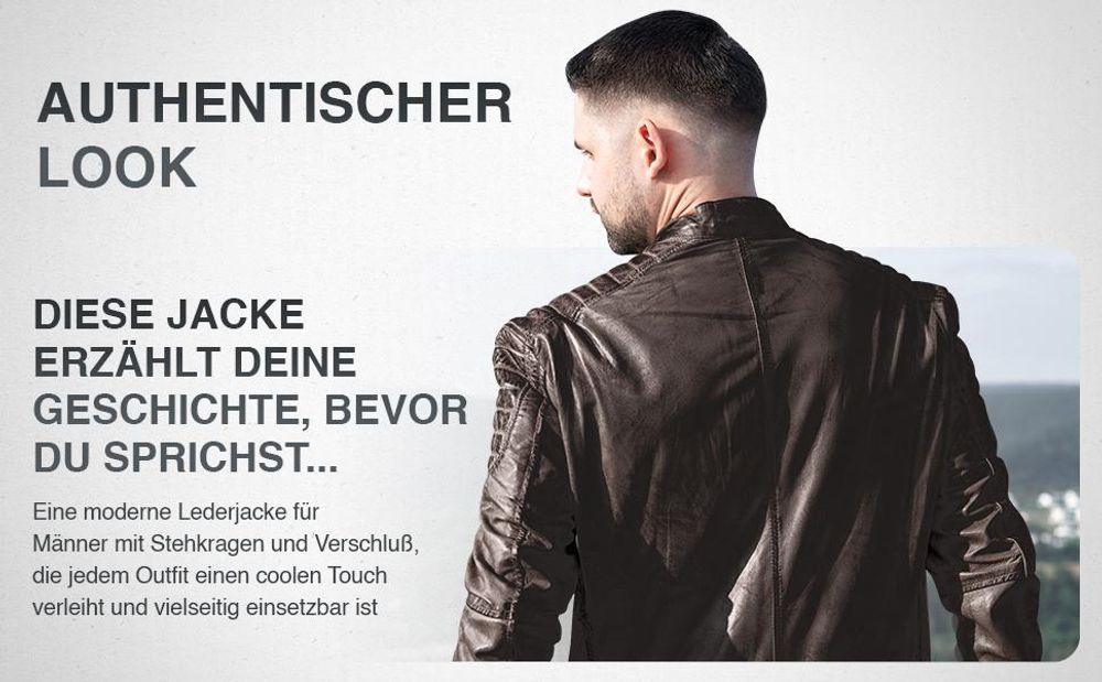 PAULGOS Herren Lederjacke Echtes Leder Jacke Echtleder Übergangsjacke Fashion in 5 Farben Gr. S-7XL Design 2