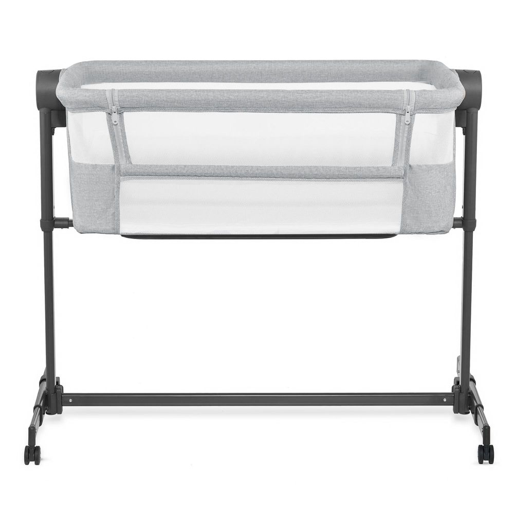 Kinderkraft Beistellbett 2in1 NESTEE UP 2 - Kinderbett, Matratze im Set, 2-stufige Neigungsregelung,  Grau