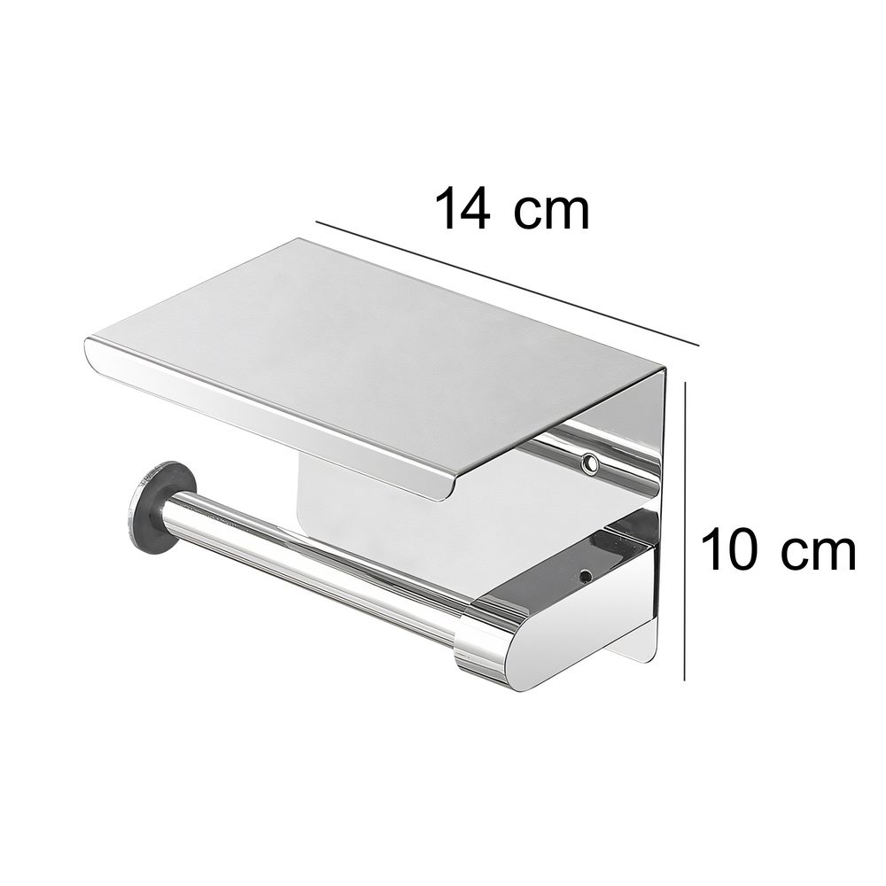 Toilettenpapierhalter, Klopapierhalter, Papierhalter, Klorollenhalter, Rollenhalter, Halter für Bad & WC, Metall, Silber Retoo