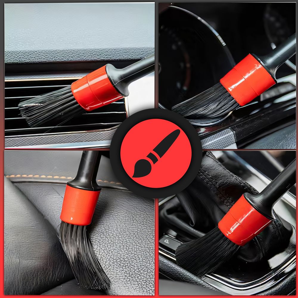 Auto Reinigungsset 9-teilig | Mit Reifenbürste & Polierpads | Komplettset Für Auto-Pflege