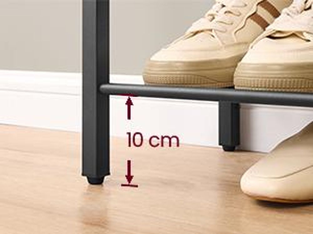 Schuhregal, Schuhablage, 6 Ebenen, große Oberfläche, verstellbare Gitterablagen, platzsparend für Eingangsbereich Flur, Metall