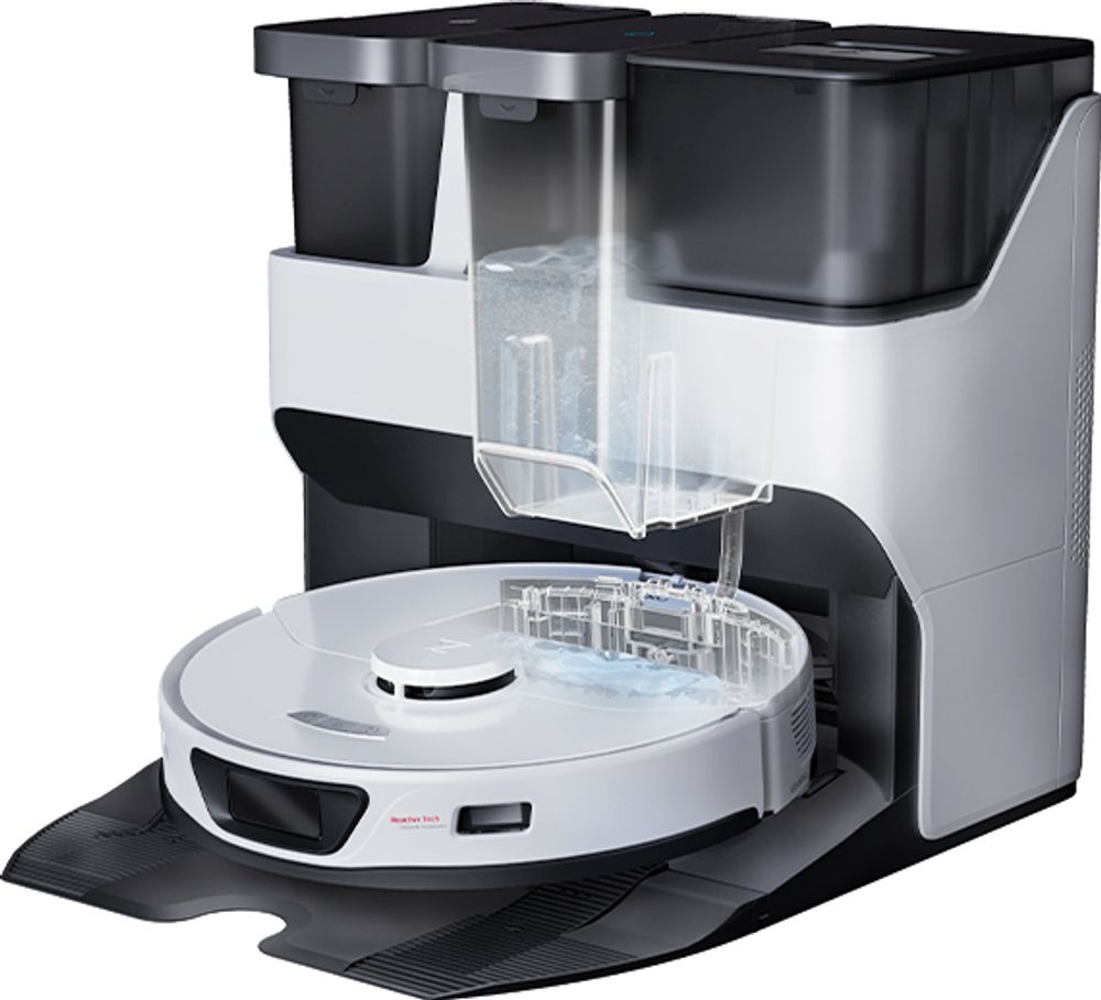 Roborock QV 35A Staubsauger Roboter mit Wischfunktion&Hebarem Wischmopp 8.000pa (Upgrade von Qrevo/Qrevo Plus),Anti-Verfilzungsbürste, All-in-One Dock