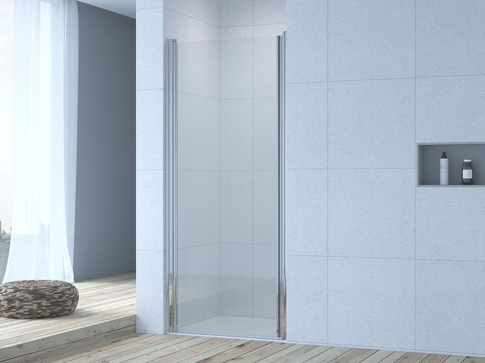 Nischentür Duschtür 80x188,5 cm Duschkabine Pendeltür aus 6 mm ESG Sicherheitsglas, rahmenlose Duschwand – Schwingtür für Duschabtrennung