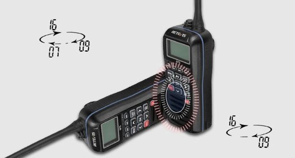 Retevis RM40 Marineradio GPS, IP67 Wasserdichtes Professionelles Handheld DSC Radio, Tragbares Zwei-Wege-Funkgerät Schwimmend, Marine Transceiver für Rettung, Küstenwache (Schwarz, 1 Stück)