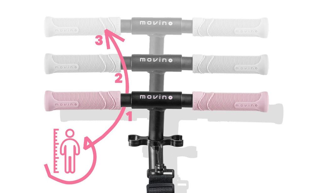 MOVINO INFINITY Scooter, Kinderroller, 3,5 kg, 200-mm-Räder, 5–14 Jahre (Rosa)